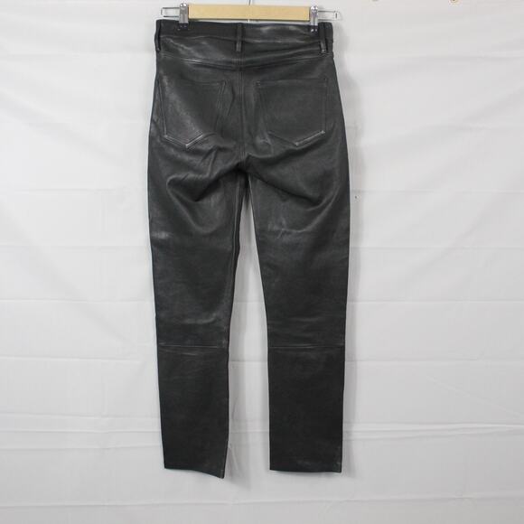 Citizens of Humanity Pants Womens 24 Skyla Cigarette Ankle Black Lamb Leather - Picture 5 of 16